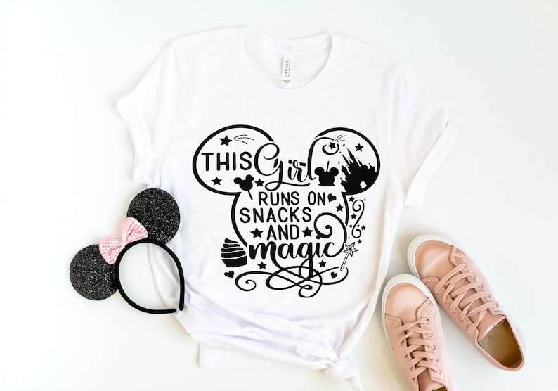 Christmas Mouse Head Outline Svg, This Girl Runs On Snacks And Magic Svg, , Digital Download#1