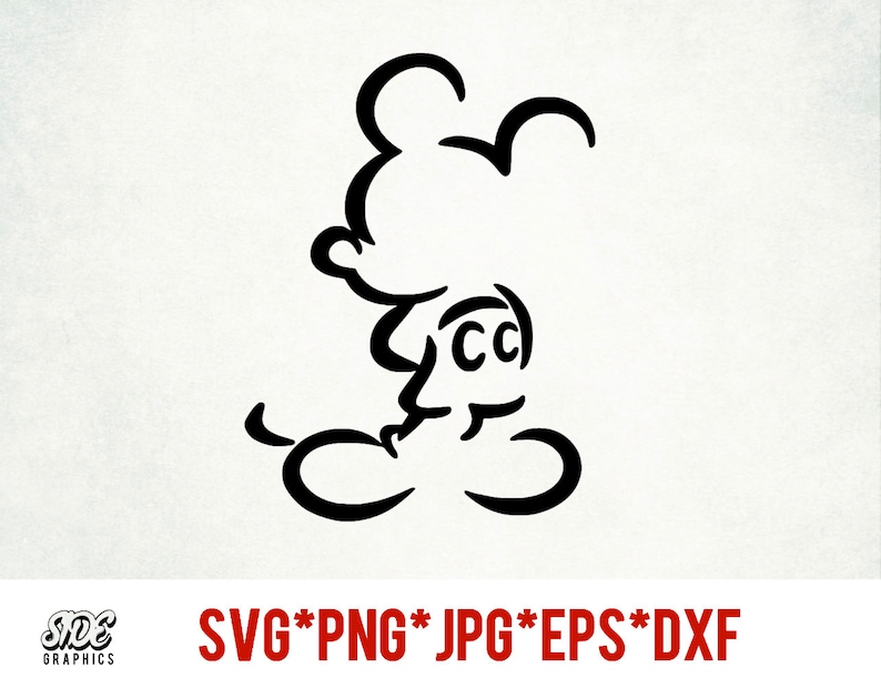 Mickey Outline Svg, Art For Cricut Silhouette, Instant Digital Download