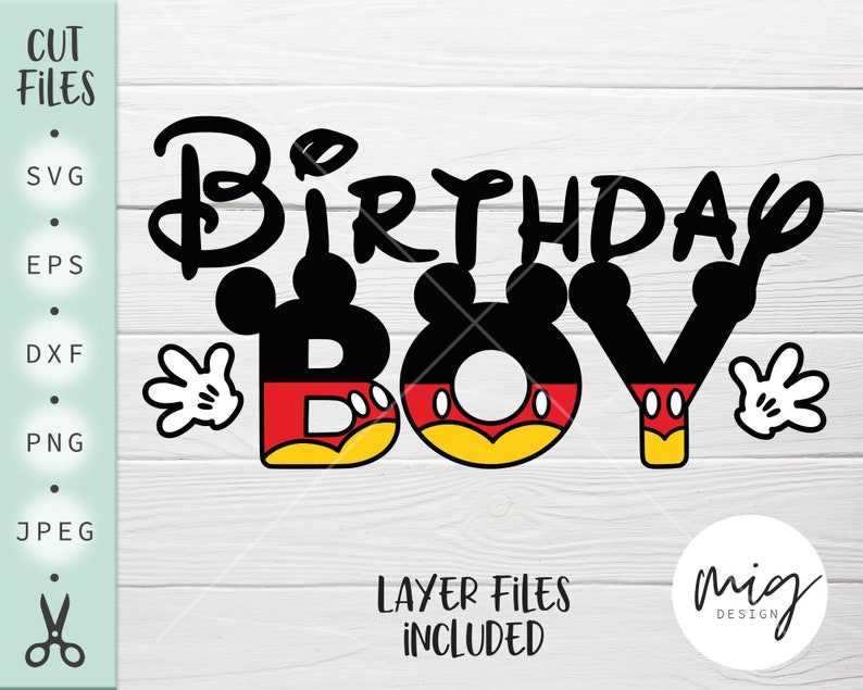 Mickey Birthday Svg Perfect for Crafting & Design Projects