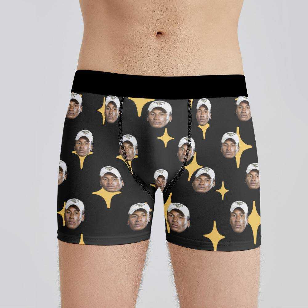 Deestroying Boxers Custom Photo Boxers Men's Underwear Twinkle Star Boxers Black