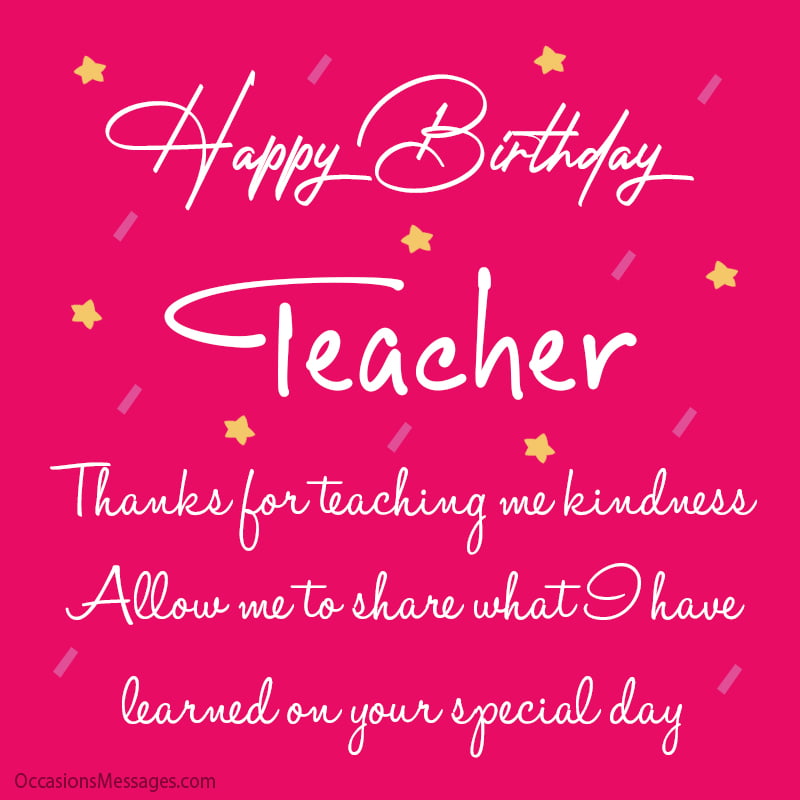 Short Heart Touching Birthday Wishes For Teacher