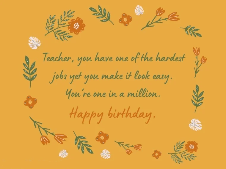 Birthday Wish For Teacher In English