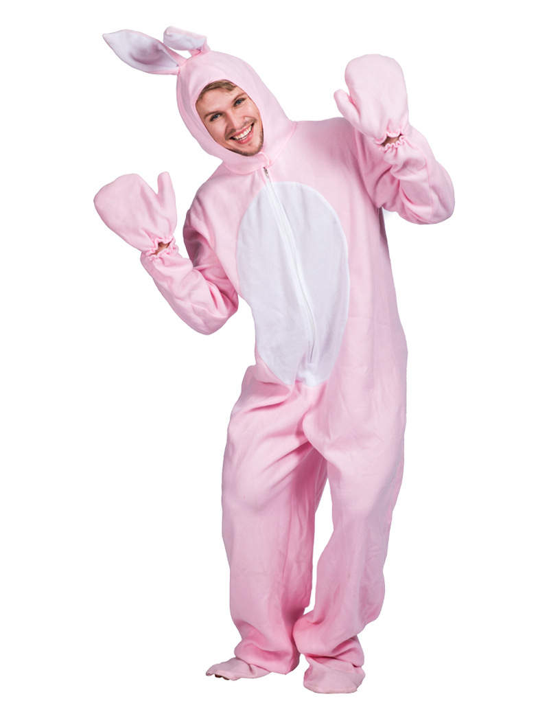 Adult Bunny Onesie Halloween Rabbit Animal Pajamas Pink