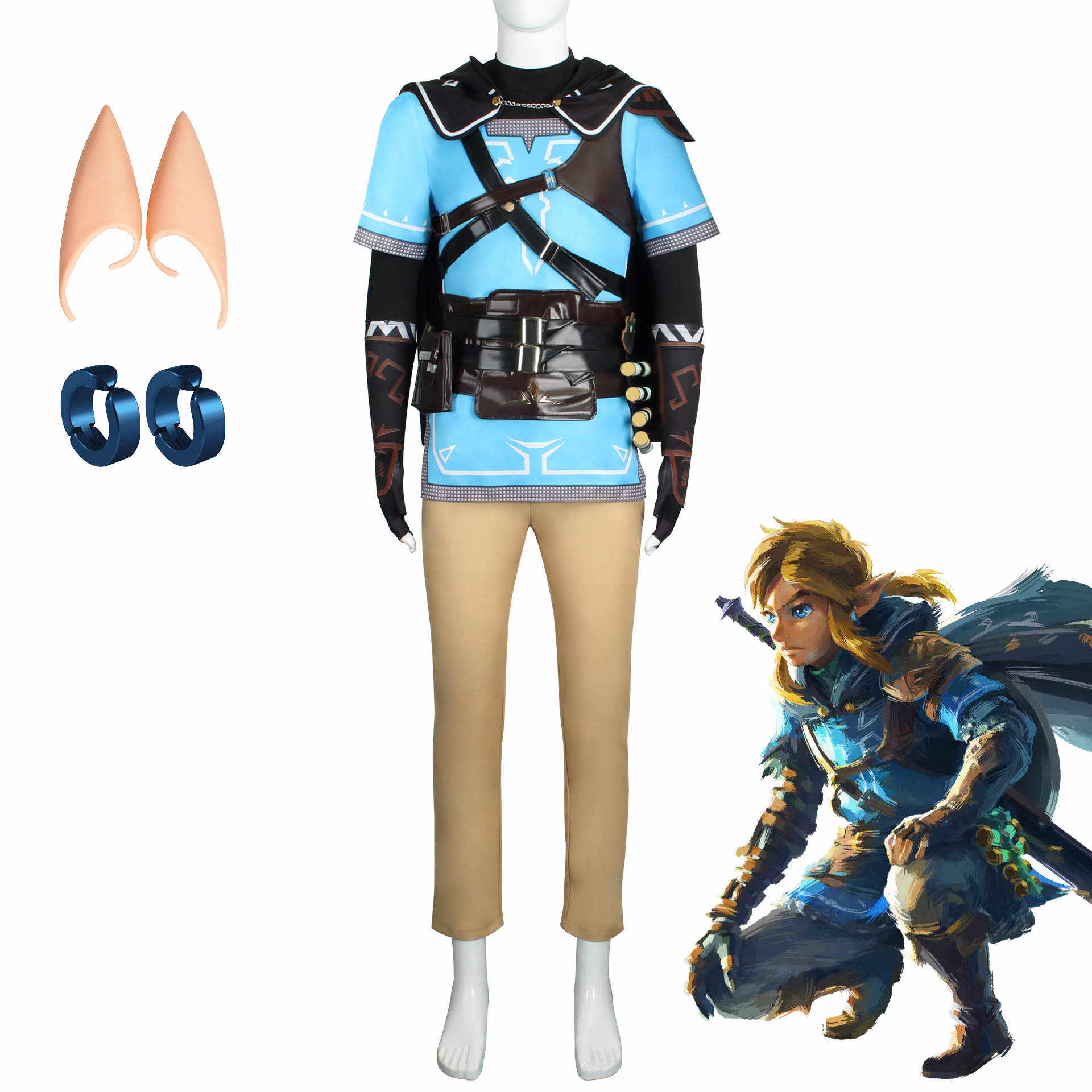 Link Costume Zelda Cosplay Ocarina of Time or Twilight Princess custom made  USA