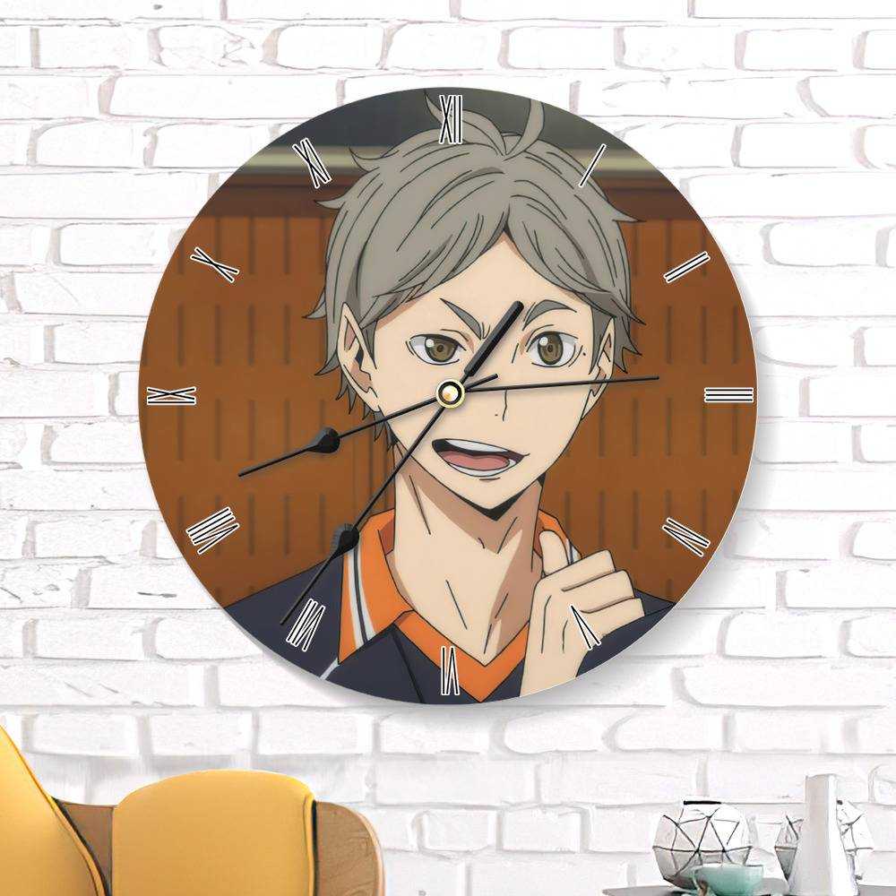 Haikyuu Round Wall Clock Home Decor Wall Clock Gift for Haikyuu Fans