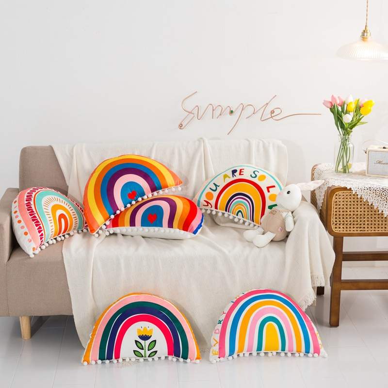 Rainbow best sale throw pillow