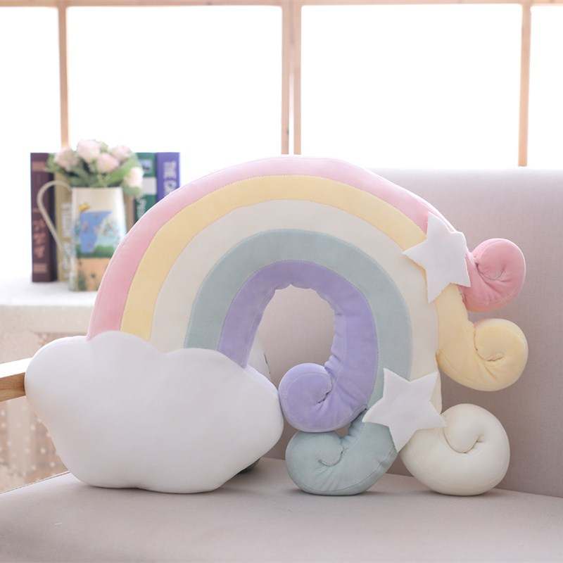 Rainbow shaped throw online pillow