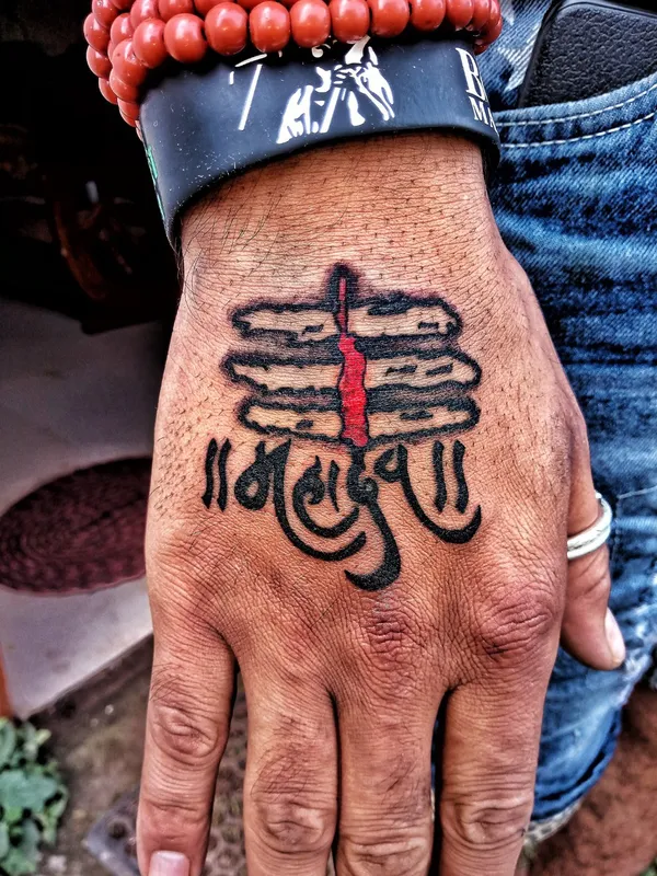 Mahakal Tattoo On Hand