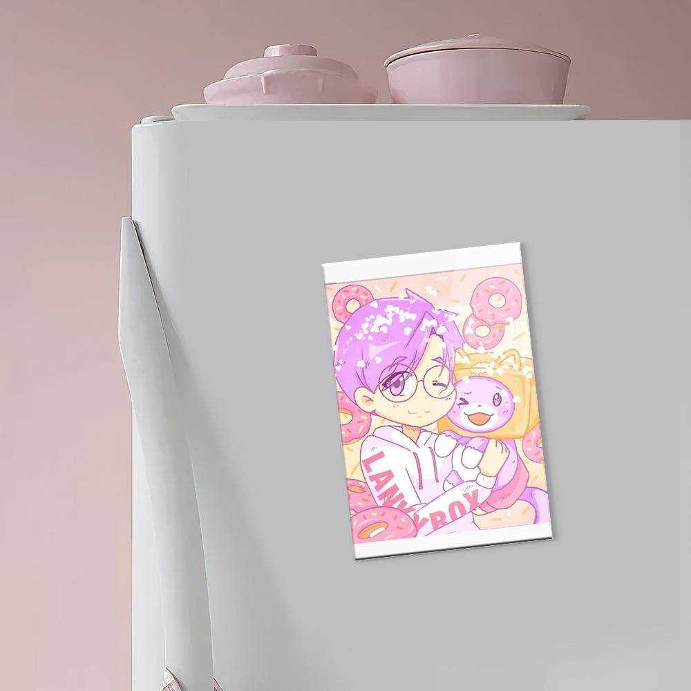Lankybox Fridge Magnet Cute Lankybox With Doughnuts Fridge Magnet