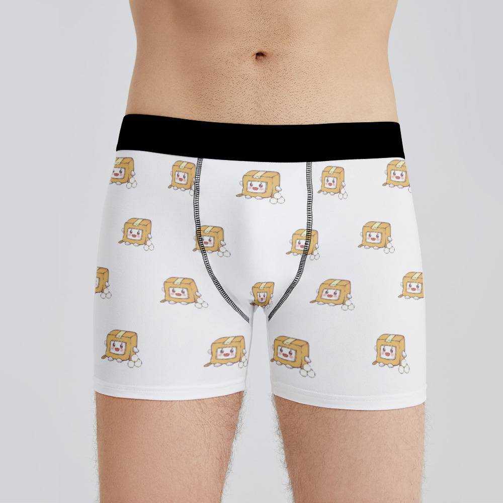 Lankybox Boxers Custom Photo Boxers Men's Underwear Plain White Boxers