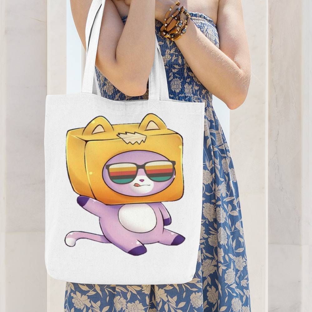 Lankybox Canvas Tote Bag, Foxy From Lankybox Tote Bag | lankyboxmerch.store