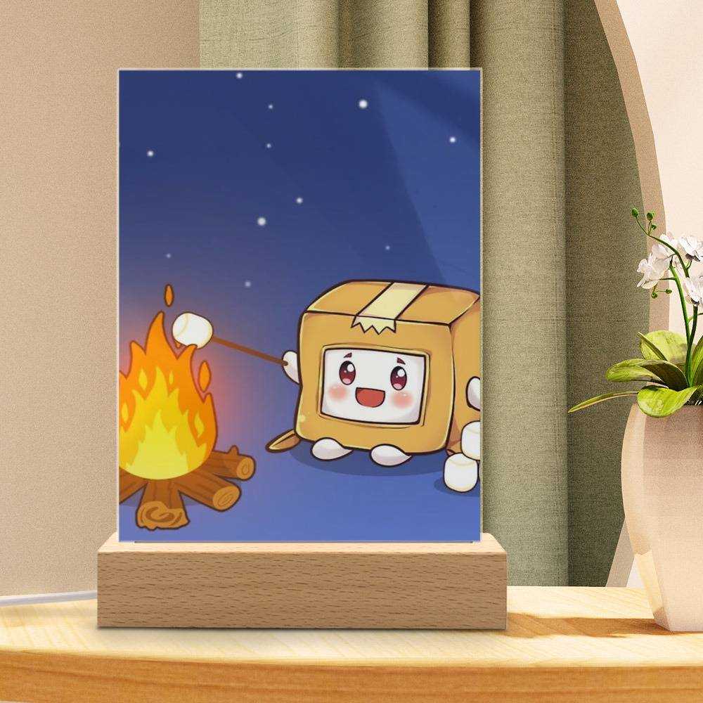 Lankybox Lamp Classic Celebrity Night Light Lankybox Classic by Lankybox Lamp with Wooden Base