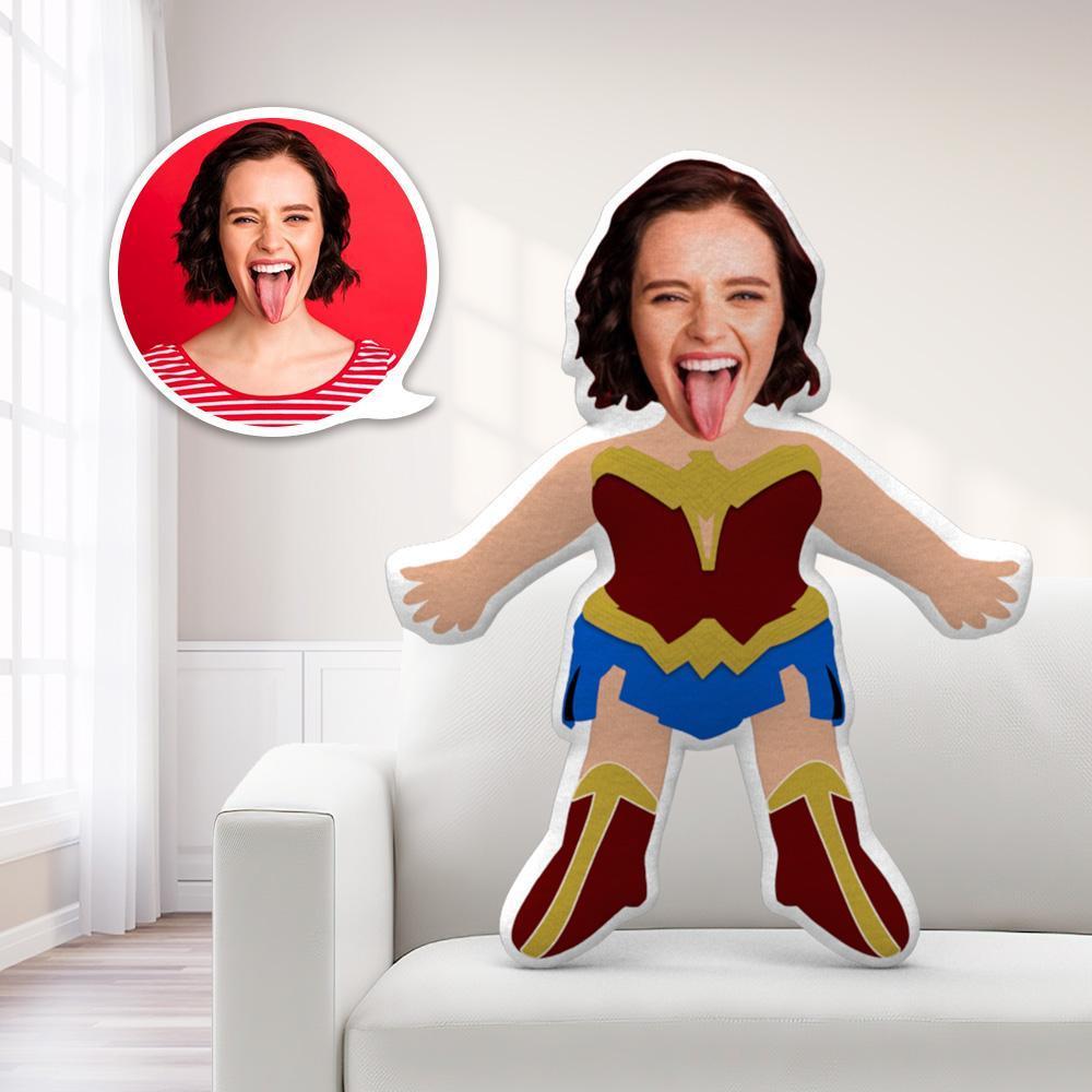 Personalized Photo Pillow Gift My Face Pillow Face Body Pillow Custom Pillow Toy Wonder Woman Throw Pillow MiniMe Pillow