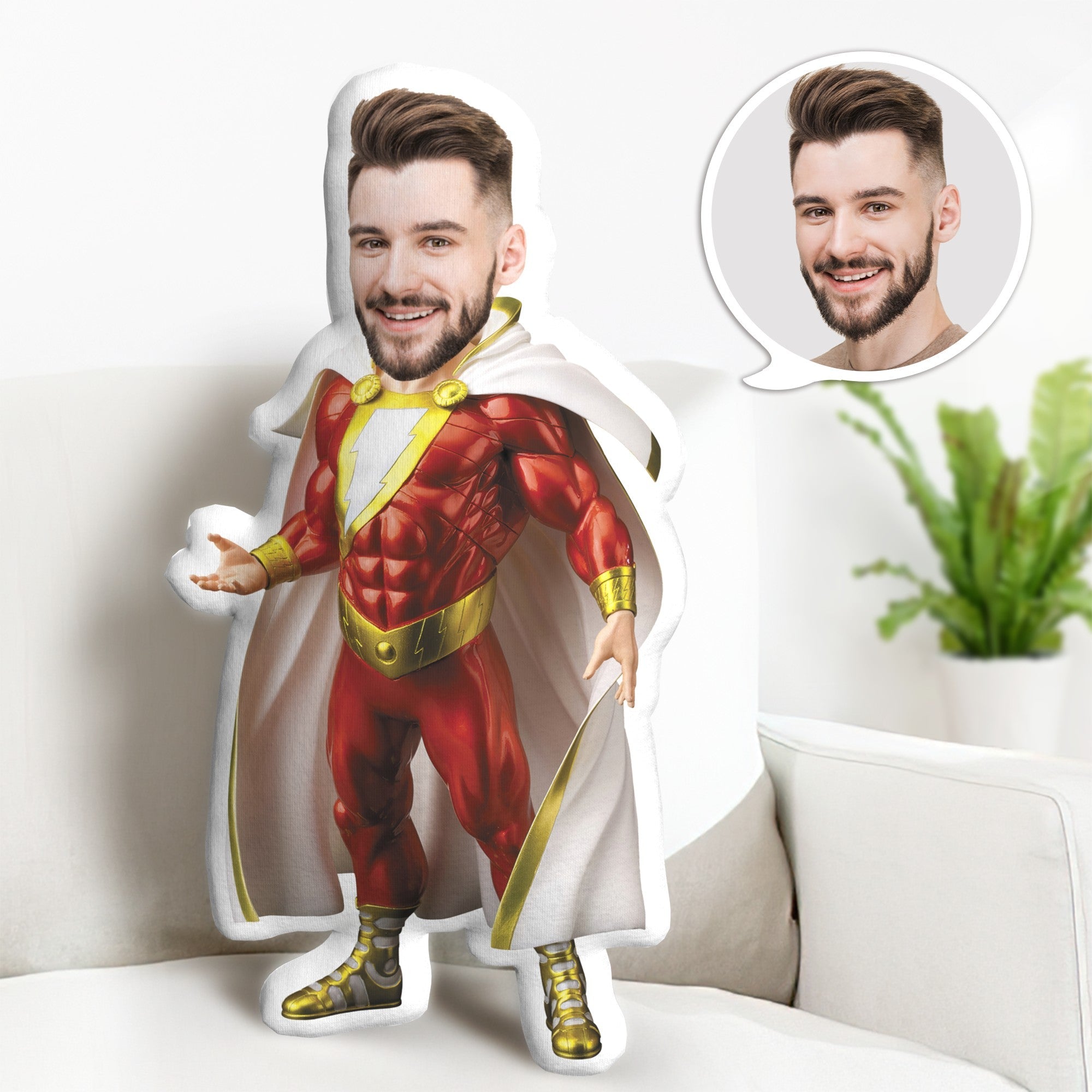 Custom Shazam Dolls Custom Face Pillow Personalized Photo Pillow Superhero Gifts