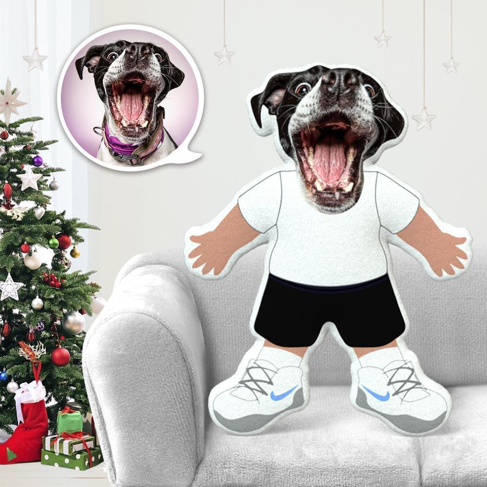 Custom Dog Pillow Dog Photo Pillow Dog Picture Pillow Personalized Dog Pillow Dog Face Pillow White Shirt Costume MiniMe Dog Costume Pillow Doll