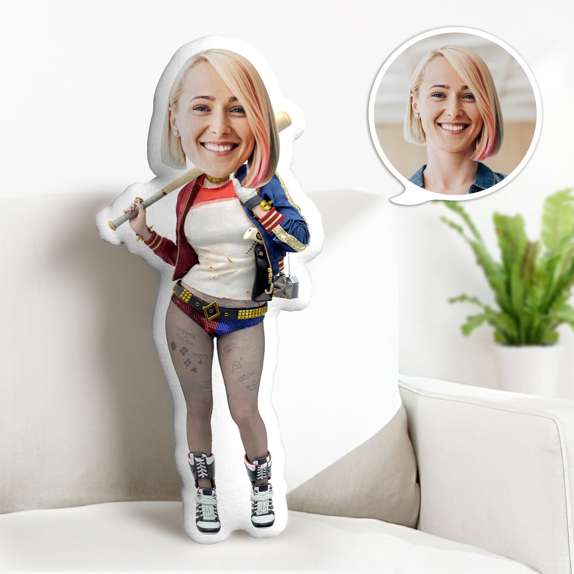 Custom Face Pillow Harley Quinn Dolls Personalized Photo Pillow Gifts for Her