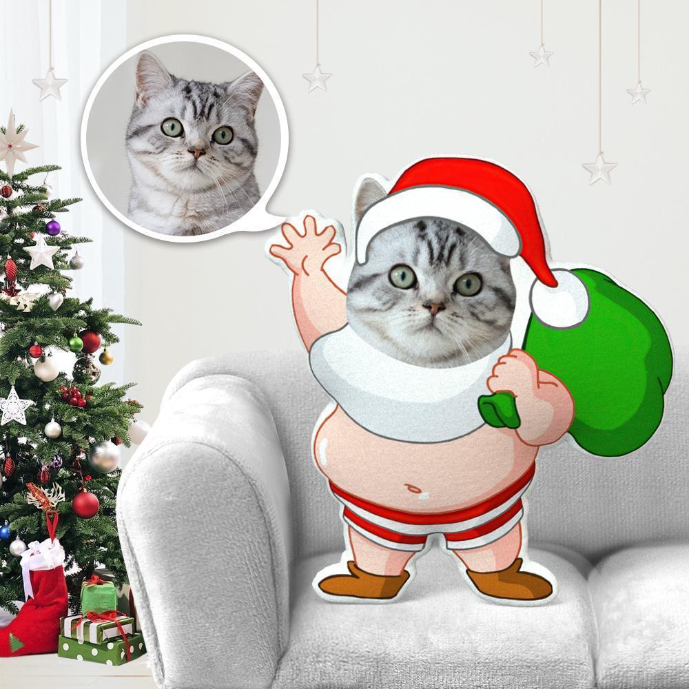 Custom Dog Pillow Dog Photo Pillow Dog Picture Pillow Personalized Dog Pillow Dog Face Pillow Chubby Santa Costume MiniMe Dog Costume Pillow Doll