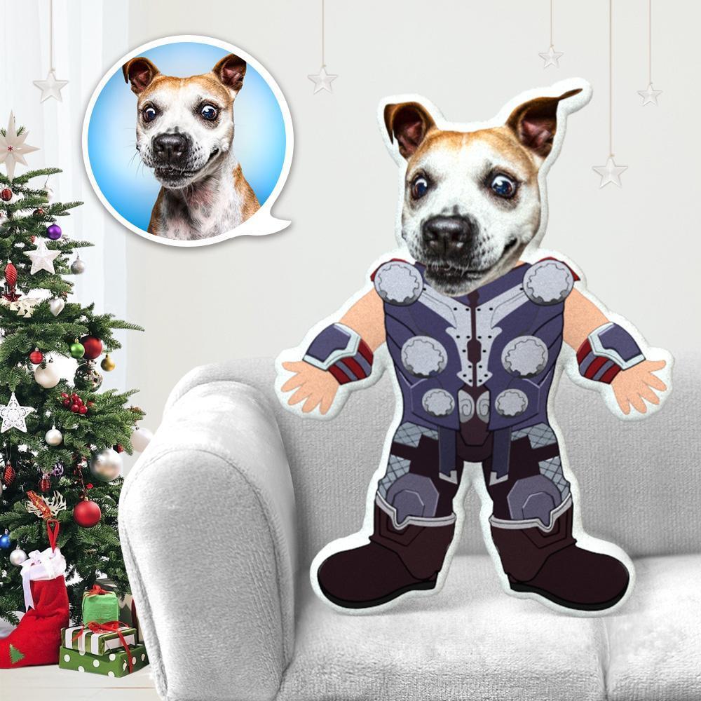 Custom Dog Pillow Dog Photo Pillow Dog Picture Pillow Personalized Dog Pillow Toy Dog Face Pillow Thor Costume MiniMe Dog Costume Pillow Doll