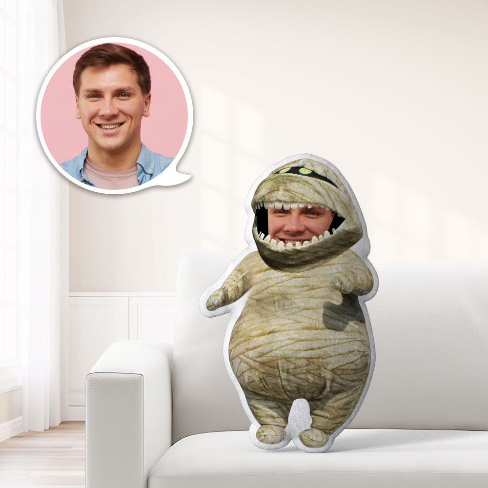 Murray the Mummy Pillow Custom Face Pillow Personalized Photo Pillow Gifts Custom MinIMe Pillow Gifts for Him
