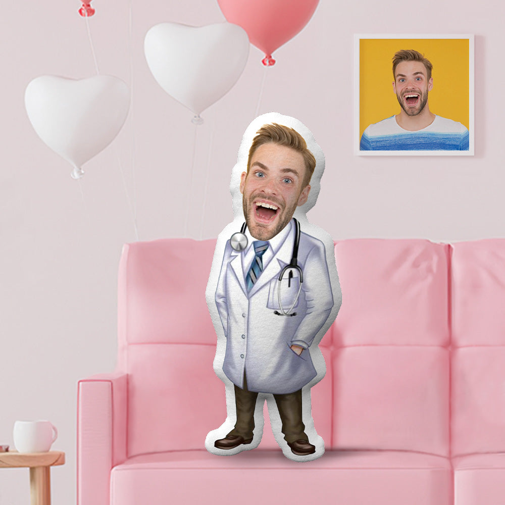 Gifts for Him Male Doctor Pillow Custom Face Pillow Personalized Photo Pillow Gifts Custom MinIMe Pillow