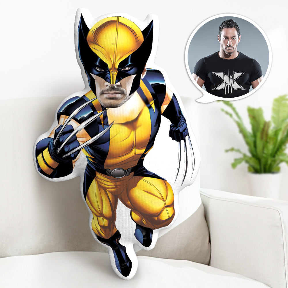 Wolverine Pillow Gifts Custom Face Pillow Personalized Photo Pillow Custom MinIMe Pillow Gifts for Him