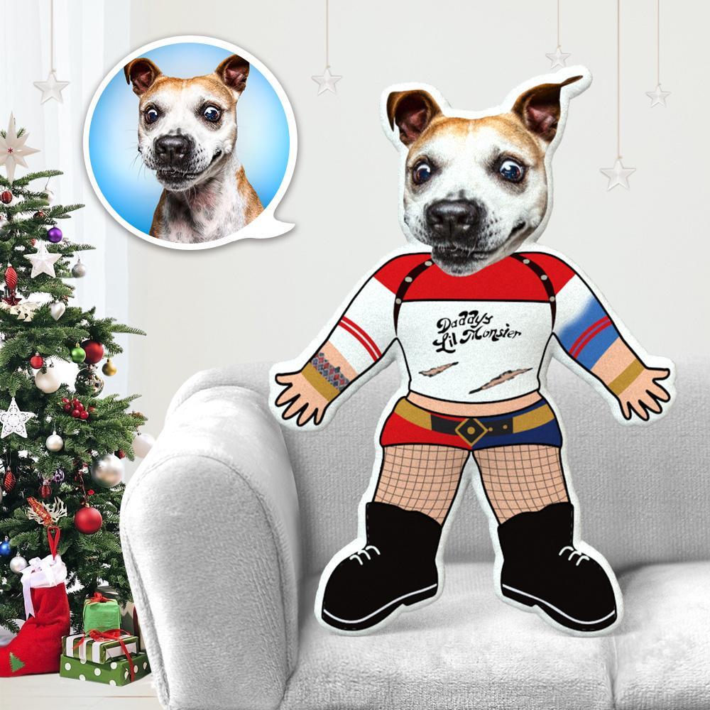 Custom Dog Pillow Dog Photo Pillow Dog Picture Pillow Personalized Dog Pillow Dog Face Pillow Gift Harley Costume MiniMe Dog Costume Pillow Doll