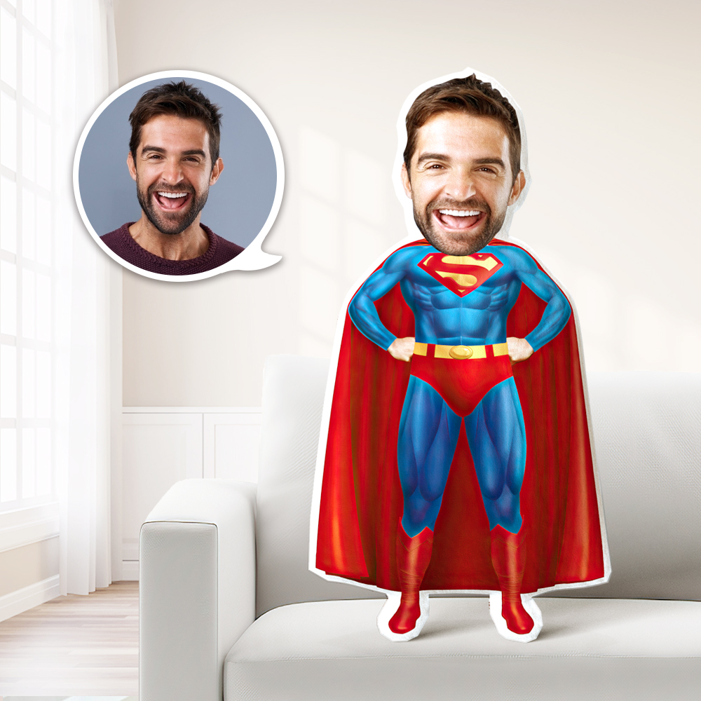 My Face Pillow Custom Face Pillow MiniMe Pillow Personalized Photo Pillow Gift Superman Pillow