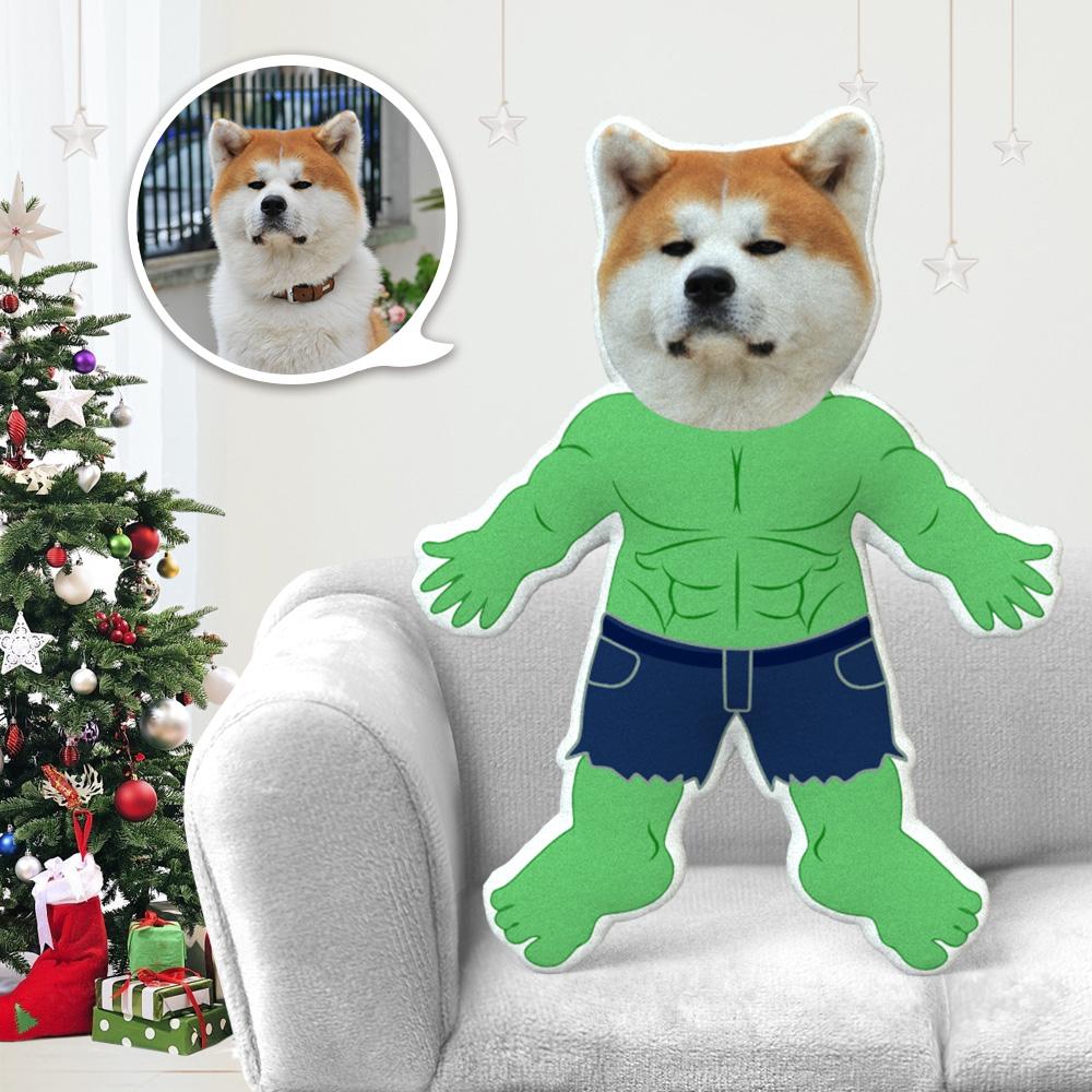 Custom Dog Pillow Dog Photo Pillow Dog Picture Pillow Personalized Dog Pillow Dog Face Pillow Pillow Hulk Costume MiniMe Dog Costume Pillow Doll