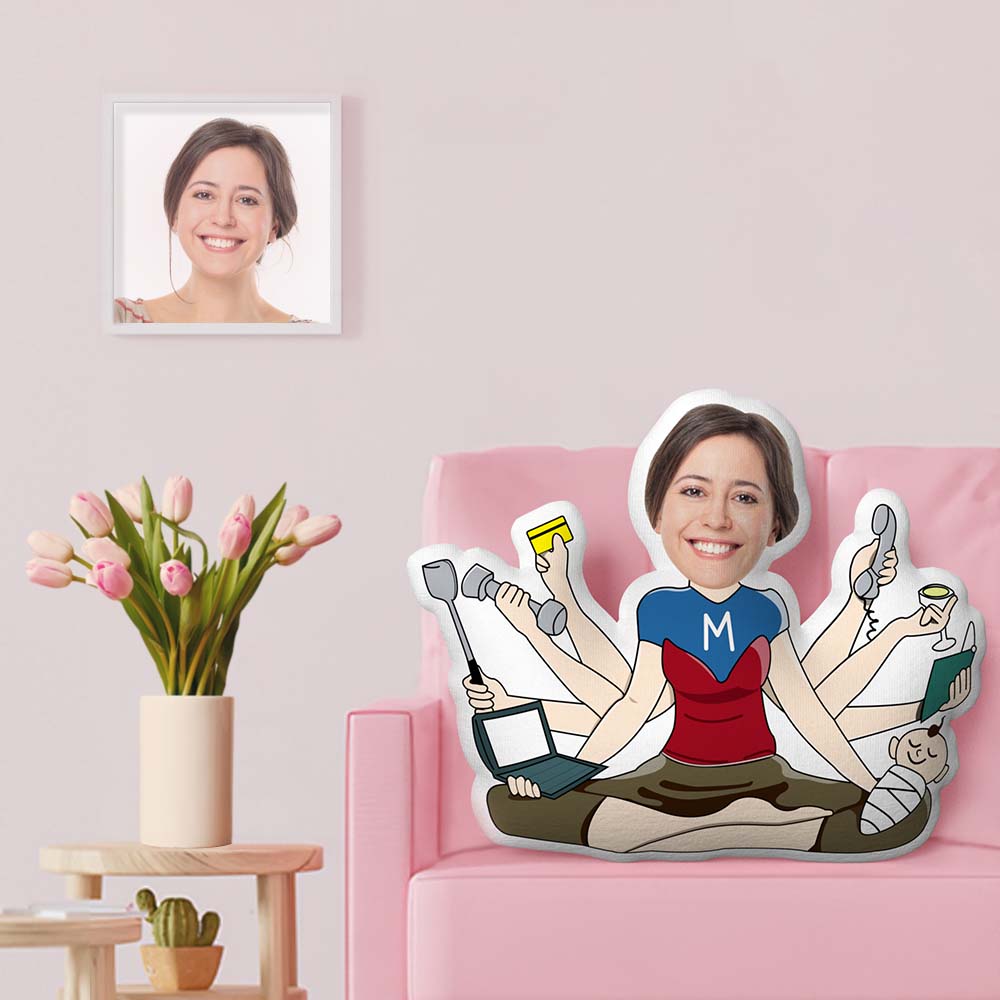 Custom Face Pillow Personalized Busy Mom Pillow Origanal Mother's Day Gifts