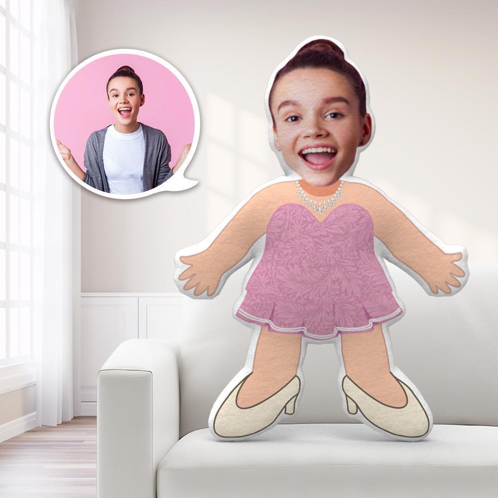 Personalized Photo Pillow Gift My Face Pillow Face Body Pillow Custom Pillow Toy Pink Dress Throw Pillow MiniMe Pillow