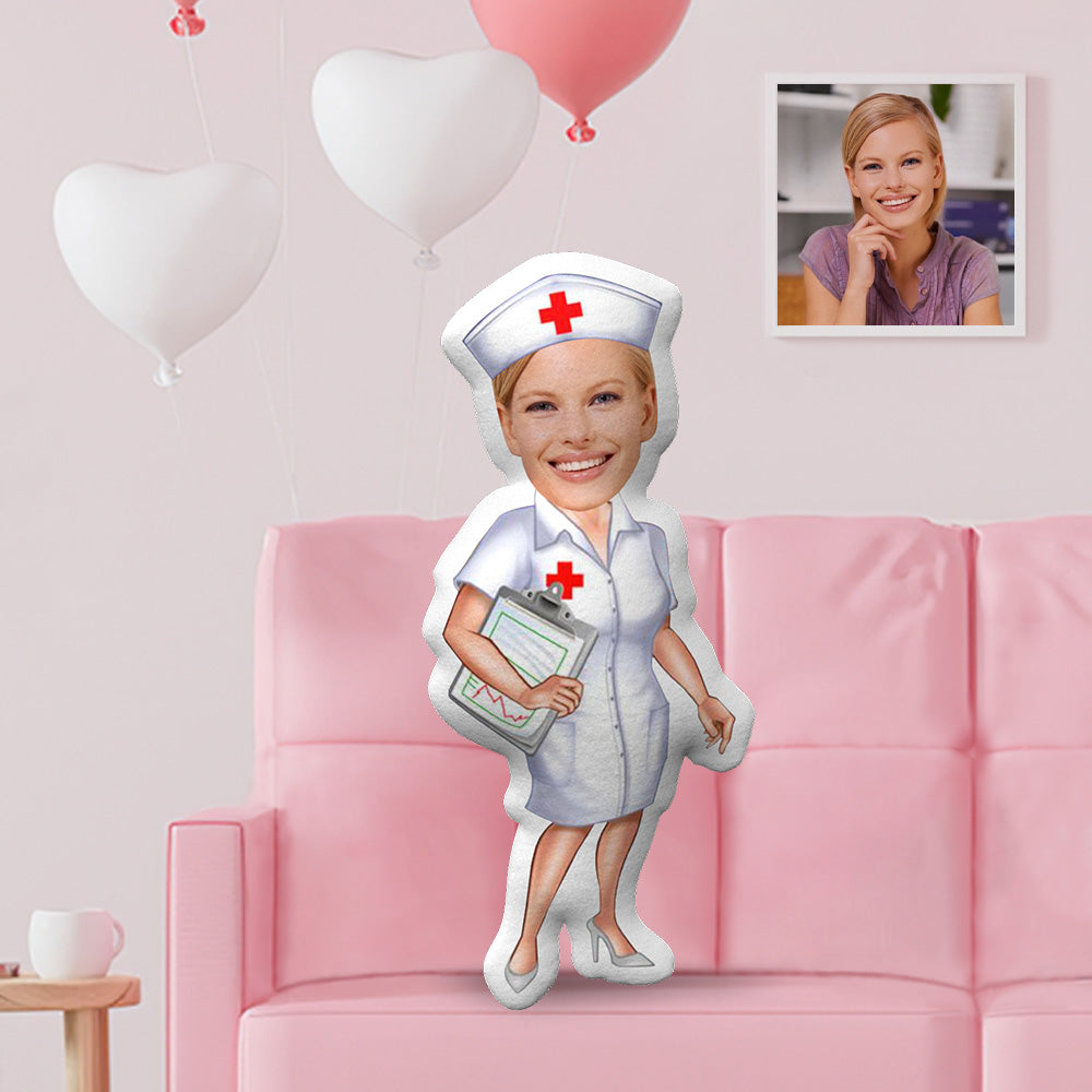 Gifts for Her Female Doctor Pillow Custom Face Pillow Personalized Photo Pillow Gifts Custom MinIMe Pillow