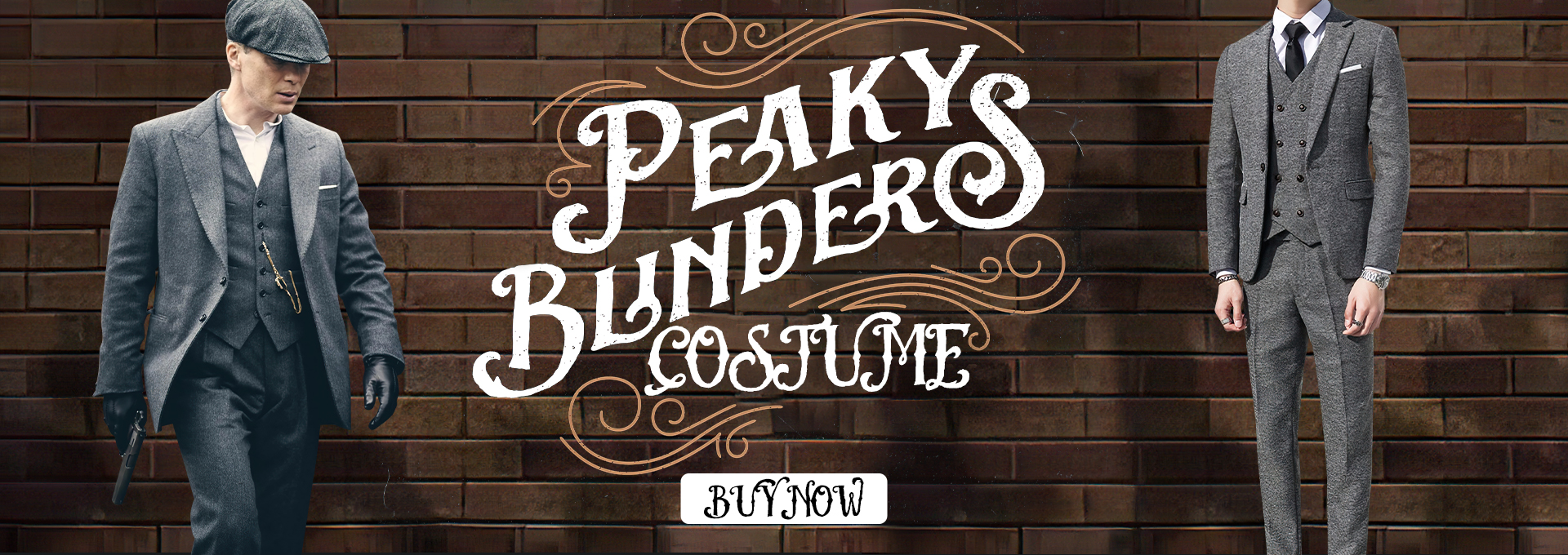 Mens Peaky Blinders Costume Thomas Shelby Grey Outfit – alligatorwarehouse