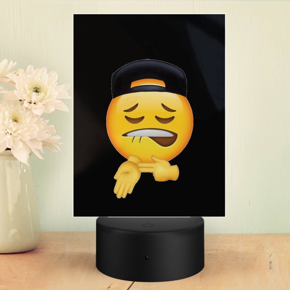 Fuckboy face Meme Emoji With Hat Biting Lip | Canvas Print
