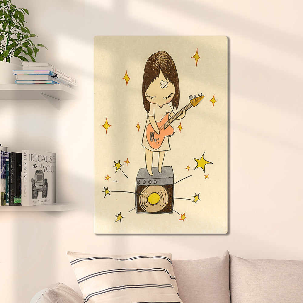 Guitar Girl by Japanese Artist Yoshitomo Nara Plaque, Pop Art Plaque, Home  Decor