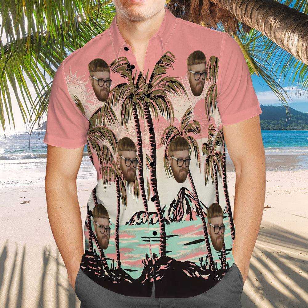 Smii7Y Hawaiian Shirt Custom Photo Hawaiian Shirt Pink Coconut