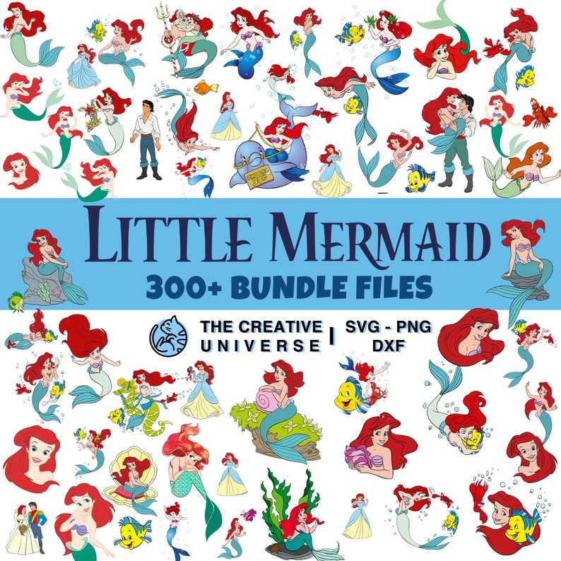 Little Mermaid Svg , mermaid SVG cut files for Cricut / Silhouette, PNG, DXF,#1
