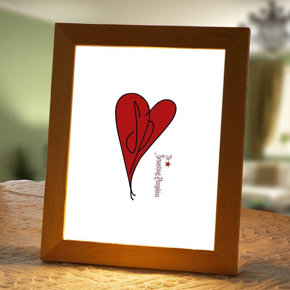 Smashing Pumpkins Lamp Classic Night Light K-SP Mranggen by Smashing Pumpkins Lamp with Wooden Frame