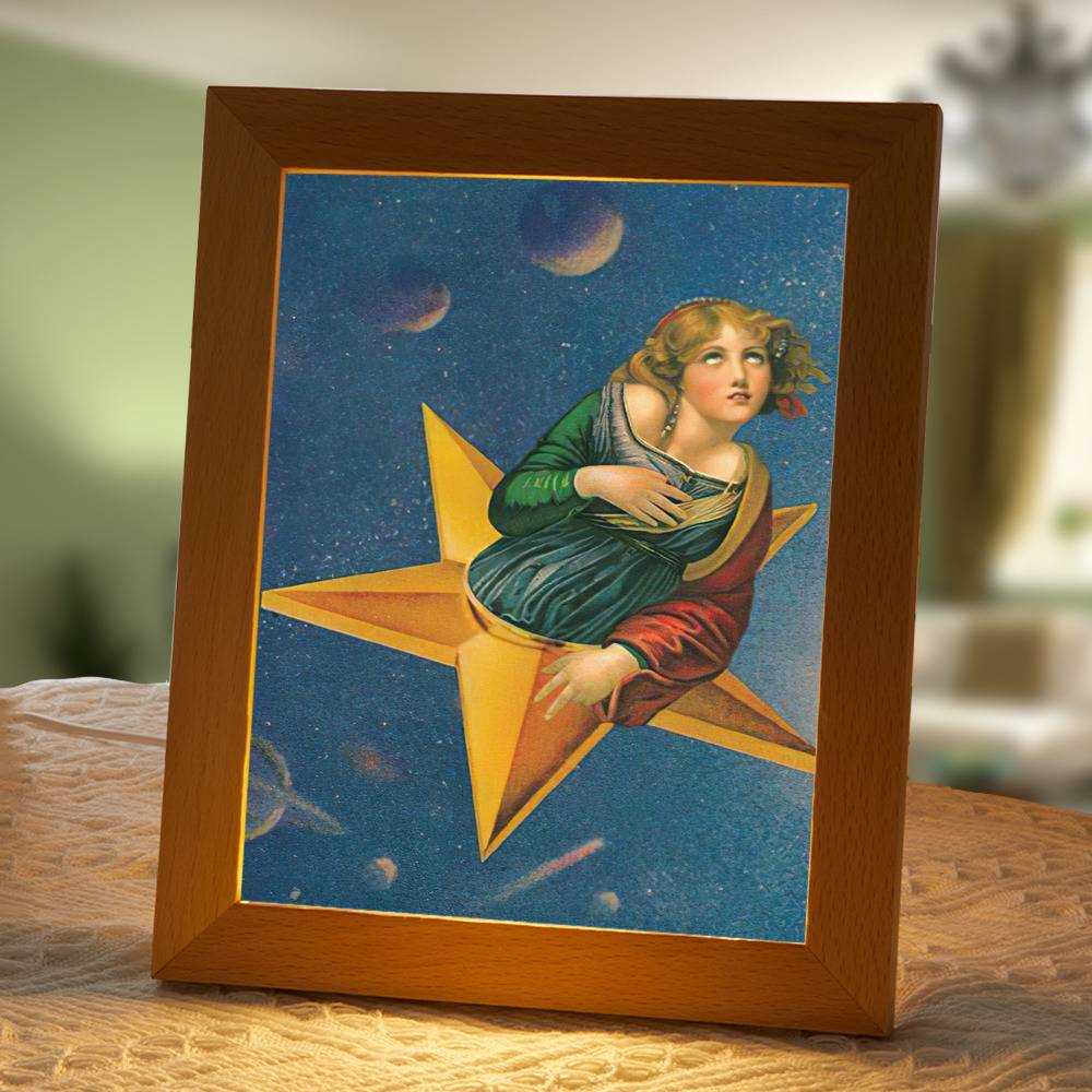 Smashing Pumpkins Lamp Classic Night Light Mellon Collie and the Infinite Sadness by Smashing Pumpkins Lamp with Wooden Frame