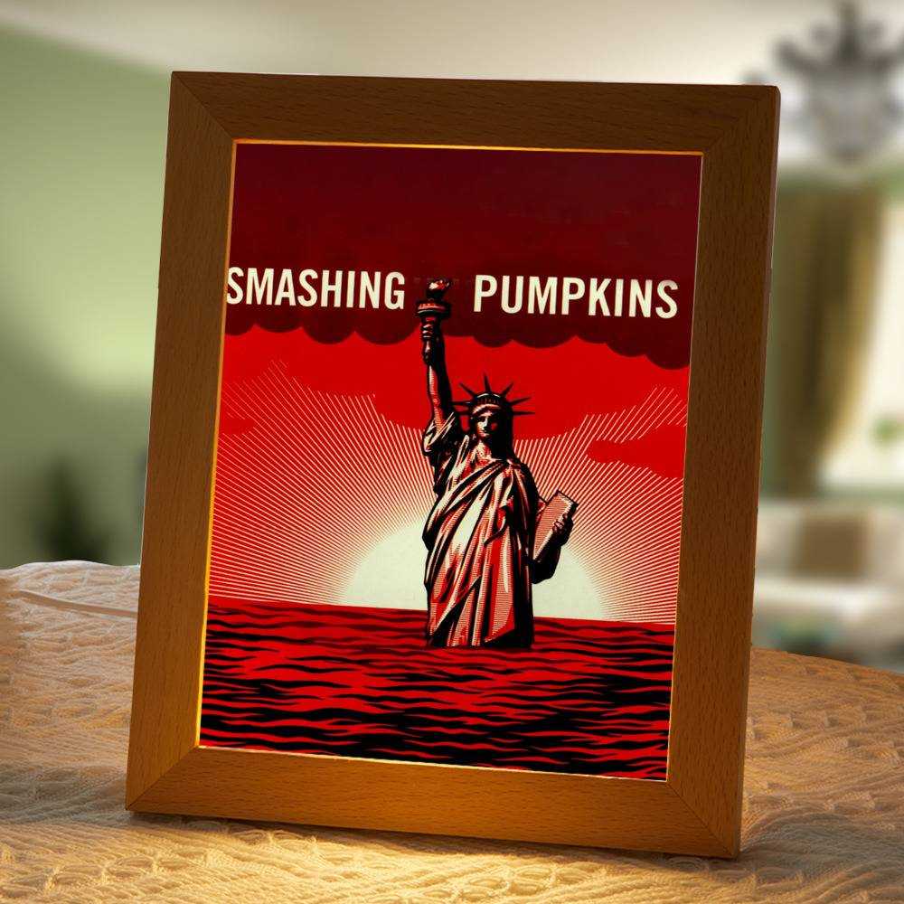 Smashing Pumpkins Lamp Classic Night Light Zeitgeist by Smashing Pumpkins Lamp with Wooden Frame