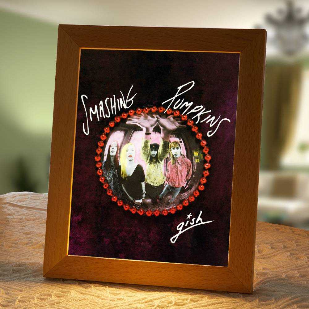 Smashing Pumpkins Lamp Classic Night Light Gish by Smashing Pumpkins Lamp with Wooden Frame