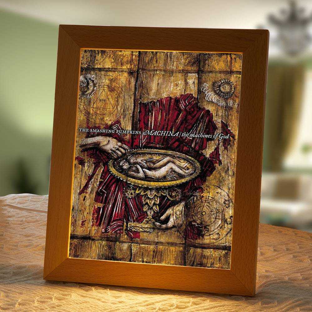 Smashing Pumpkins Lamp Classic Night Light Machina The Machines of God by Smashing Pumpkins Lamp with Wooden Frame