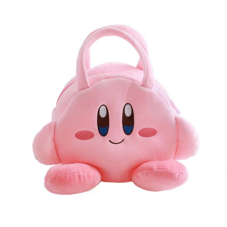 Kirby Plush Tote Bag, Cartoon Kirby Lunch Bag