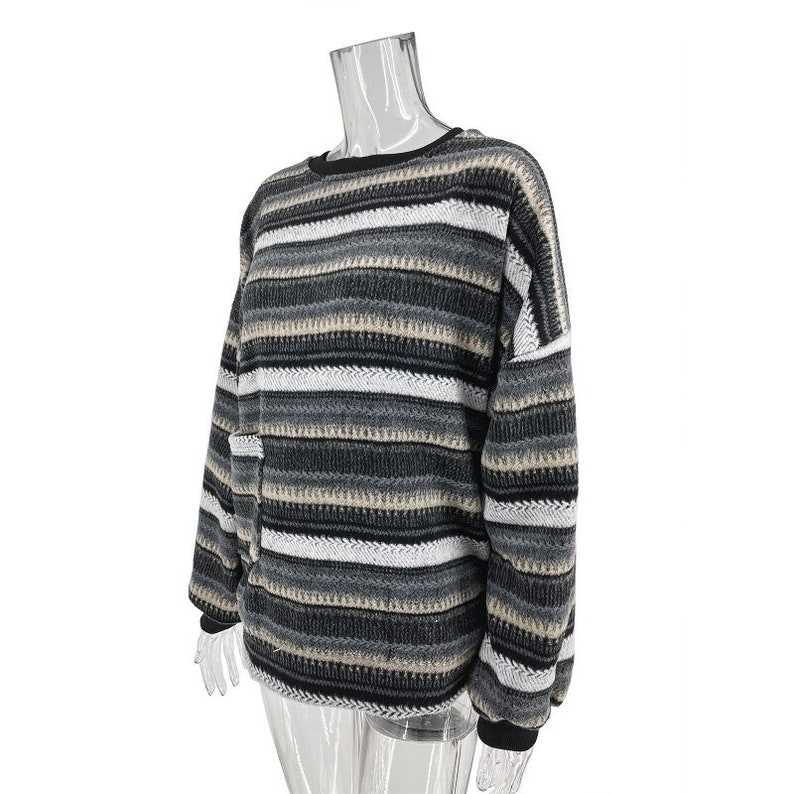 Oversized Grandpa Sweater Striped Grandpa Sweaters