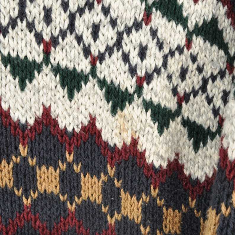 Vintage Patterned Knitwear Jumper Multi Medium Grandpa Sweaters for Women#5