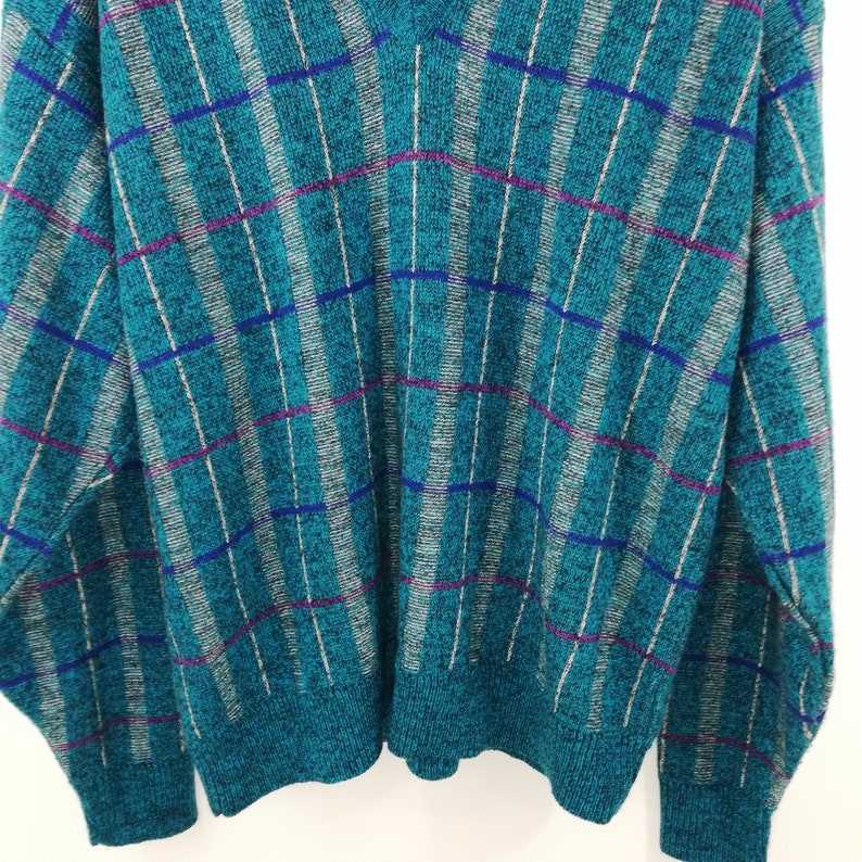 Vintage Jantzen Plaid Sweater Grandpa Sweaters Men#2