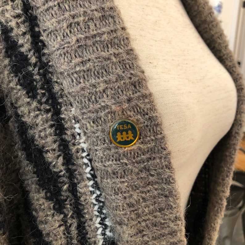 Vintage 1980s Fairisle Checkered Grandpa Cardigan Sweater Grandpa Sweaters for Women#4