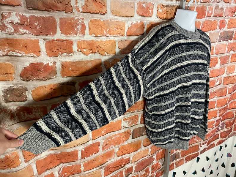 Vintage 90s Towncraft Striped Sweater Striped Grandpa Sweaters#4