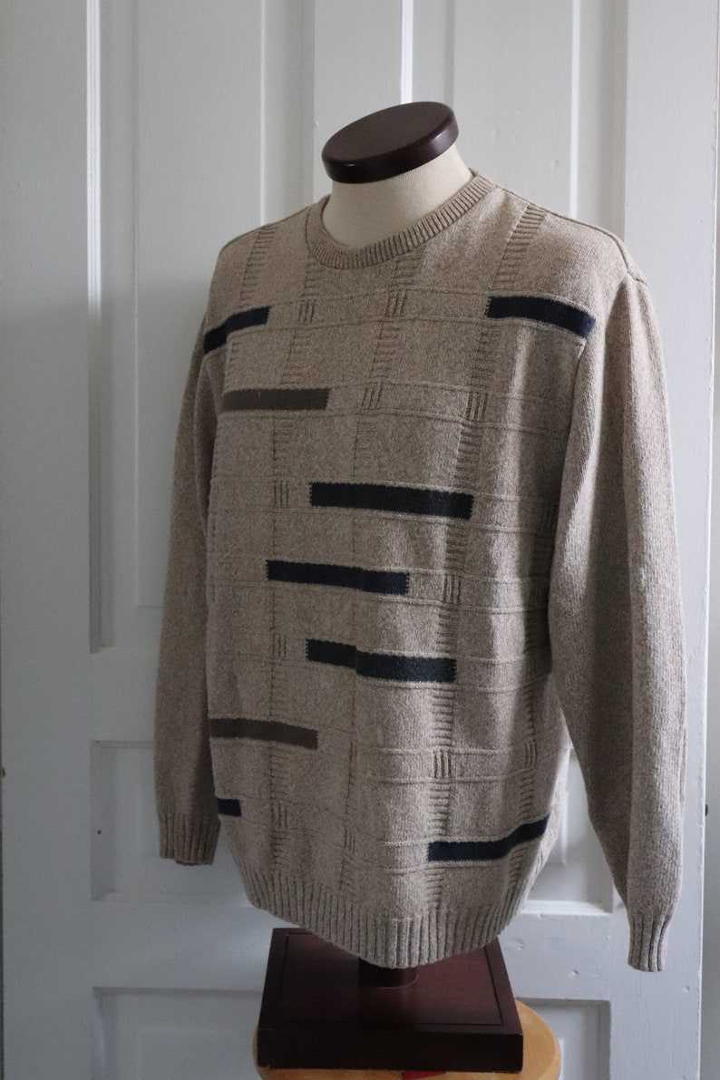 1980's Dads Cotton Sweater Grandpa Sweaters Men#3