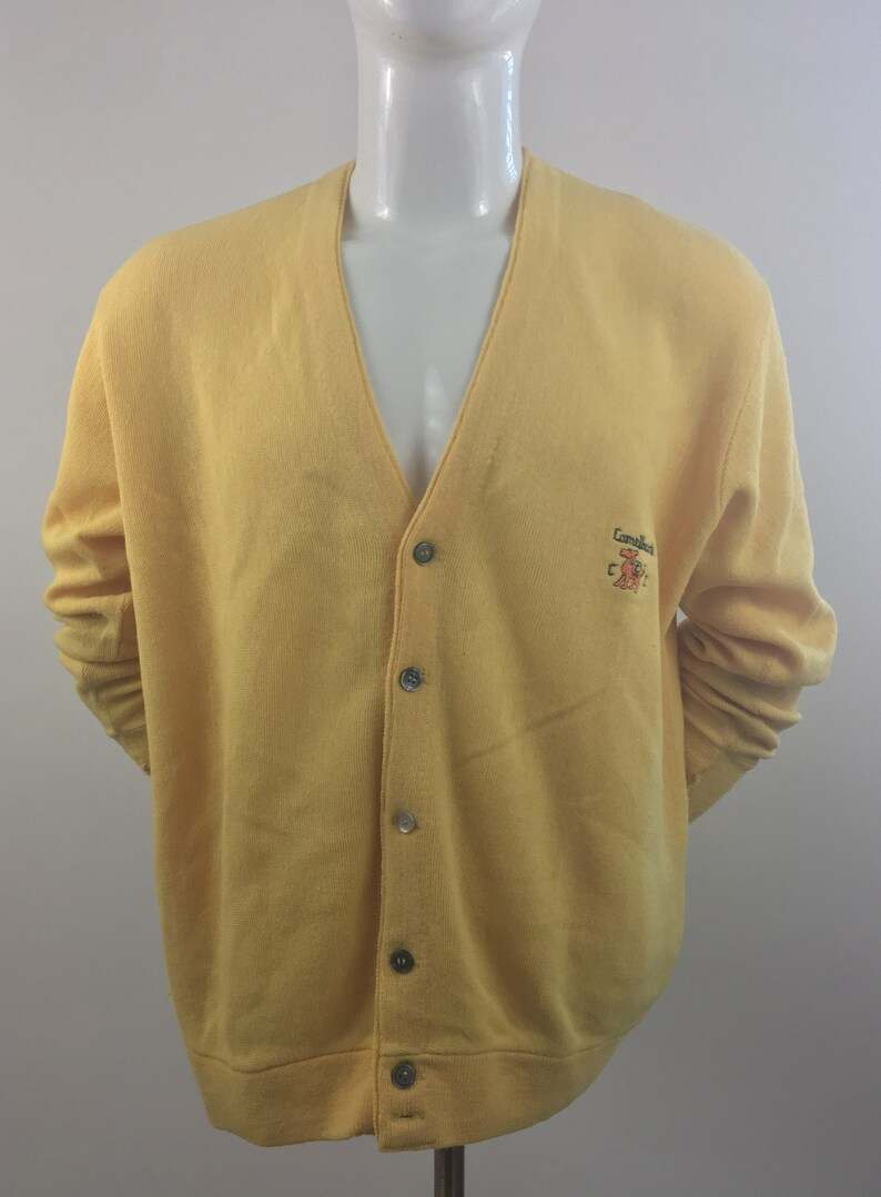 1970's Lzod of London Yellow Cardigan Sweater Vintage Grandpa Sweaters#7