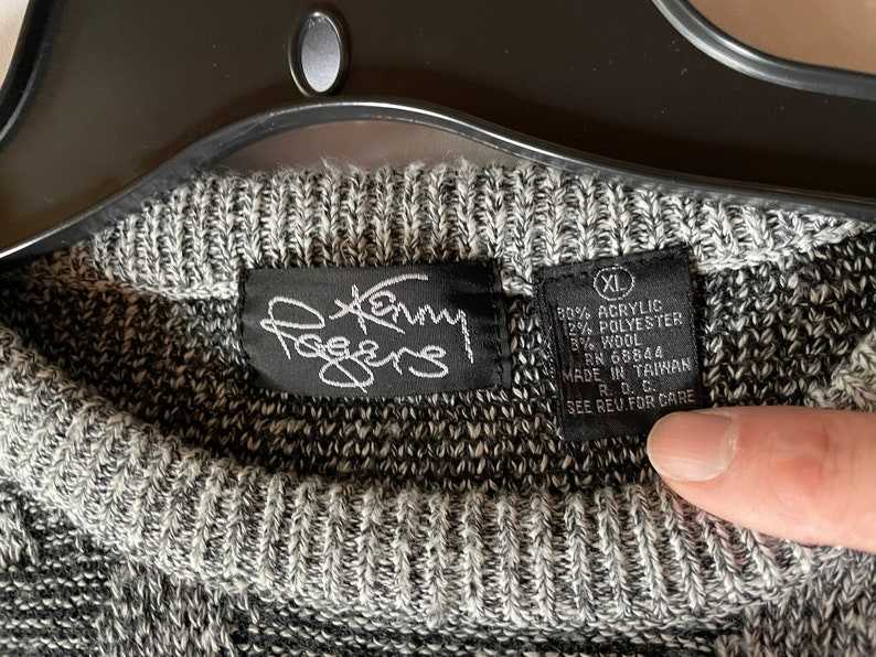 Vintage 80s Kenny Rogers Geometric Knit Pattern Sweater Ugly Grandpa Sweaters#4